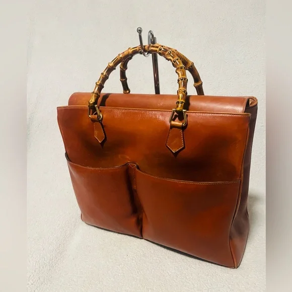 Gucci Bamboo Leather Tote/ Handbag - Picture 7 of 16